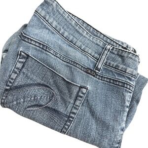 GLO Jeans Women's‎ Size 17 Capri Jeans Blue Denim Zipper Ankle Flare Bootcut